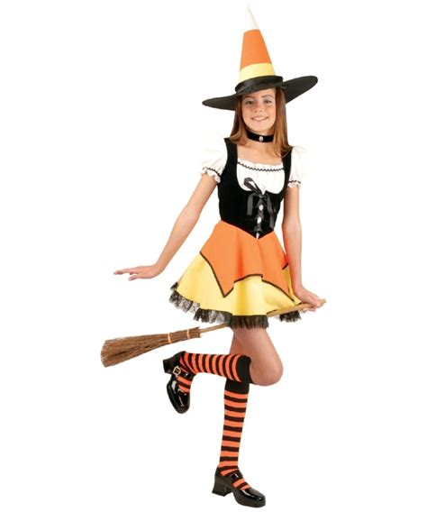 Stand out at the Halloween party with a candy corn witch getup